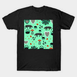 Fresh summer with dragonflies and black panthers T-Shirt